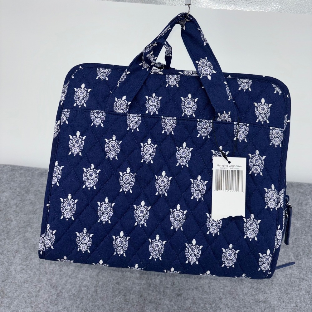 Vera Bradley Hanging Organizer Sea Turtles Navy Blue Quilted Travel Bag 15829-57